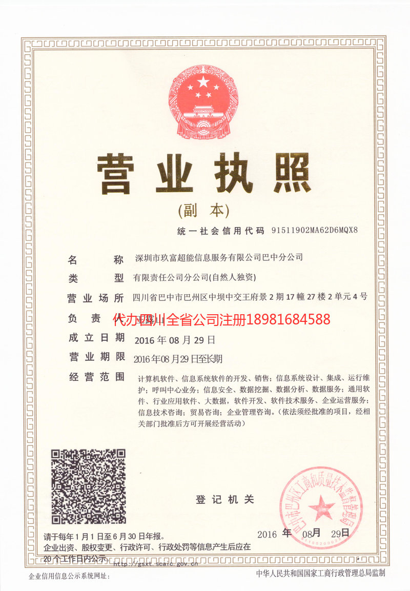 西充西充玖富超能信息服务有限公司